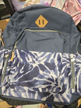 Blue Tie-Dye Front Pocket Backpack
